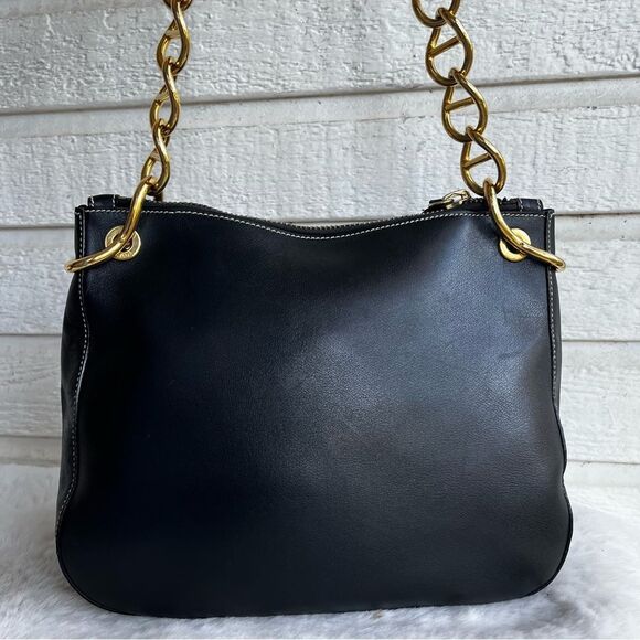 PRADA Black Leather Gold Hobo Baguette Re Edition Galleria Shoulder Bag - Picture 5 of 16